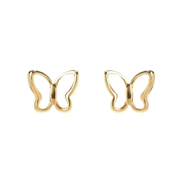 Korean Style Butterfly Titanium Steel Plating Shell Earrings 1 Pair