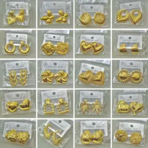 Wholesale Geometric Stud Earrings For Women In 304 Stainless Steel With Waterproof Non Tarnish Golden PVD Coated Plating And 0.03µm Thickness
