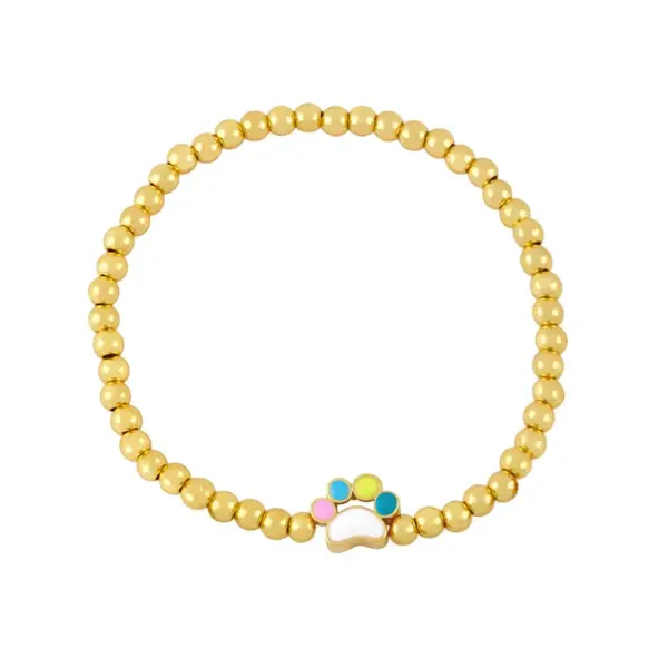 Wholesale European And American Fashion Cute Dog Paw Print Bracelet Simple Copper Bracelet