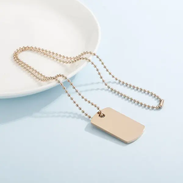 Wholesale 304 Stainless Steel Square PVD Coated 18K Real Gold Plated Simple Style Waterproof Non Tarnish Plating Pendant Necklace