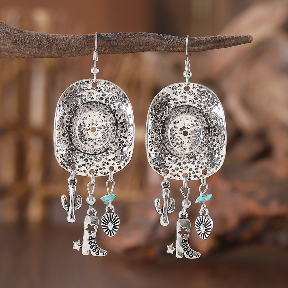 Wholesale Western Hip-Hop Punk Cowboy Tassel op Earrings