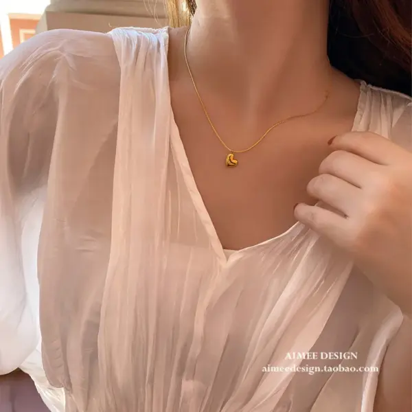 Wholesale PVD Coated 18K Gold Plated Geometric 304 Stainless Steel Simple Style Waterproof Non Tarnish 304 Stainless Steel Necklace
