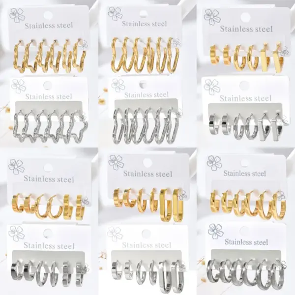 Wholesale 304 Stainless Steel Pentagram Red Heart PVD Coated Real Gold Plated Casual Vacation Simple Style Waterproof Non Tarnish Earrings