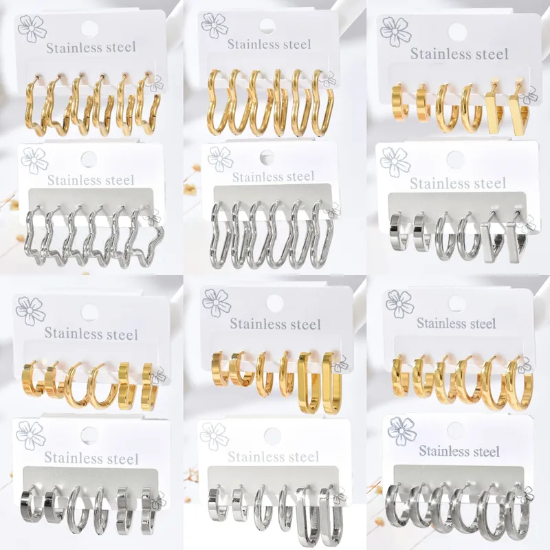 Wholesale 304 Stainless Steel Pentagram Red Heart PVD Coated Real Gold Plated Casual Vacation Simple Style Waterproof Non Tarnish Earrings