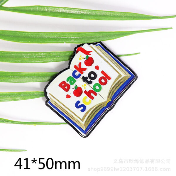Wholesale New loose powder cartoon teacher stationery style personalized bag jewelry acrylic pin cute DIY patch