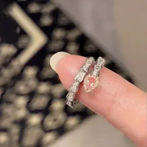 Pink Diamond Snake Ring