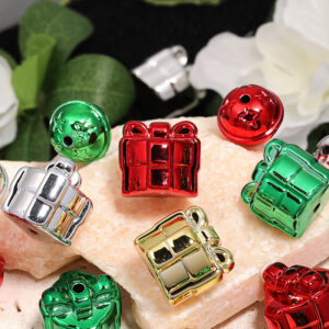 Wholesale Christmas Metallic Bow DIY Through-Hole Beads