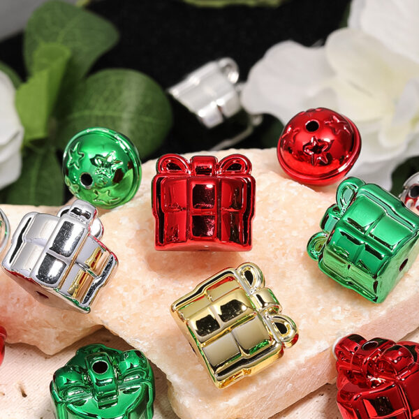 Wholesale Christmas Metallic Bow DIY Through-Hole Beads