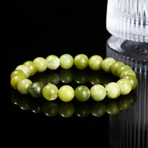 Natural Light Southern Jade Bracelet / Diameter 10.1-10.8mm (about 17-19 Pieces)