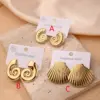 Wholesale 1 Pair/Package Casual Modern Style Shell Wheel Screw Polishing Plating 201 Stainless Steel 18K Gold Plated Earrings