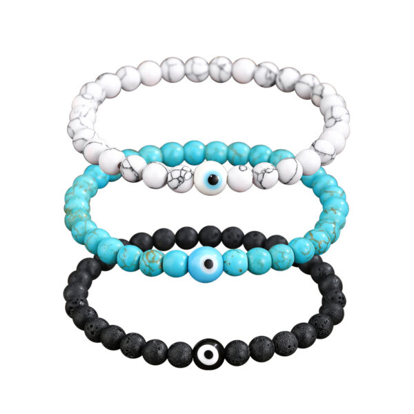 Wholesale White turquoise volcanic stone bracelet