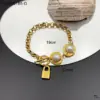PVD Coated Real Gold Plated 18K Gold Letter Butterfly Lock 304 Stainless Steel Elegant Waterproof Non Tarnish 304 Stainless Steel Bracelets