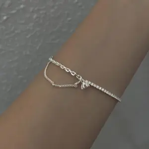 Chain Stitching Bracelet / Copper (White Gold Color)