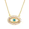 Wholesale Colorful Eye Eye Copper Retro Fashion Necklace