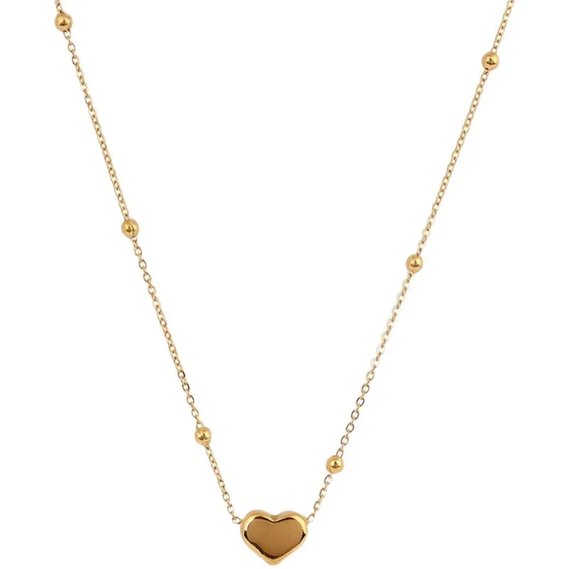 Wholesale Simple Style Heart Shape Titanium Steel Plating Pendant Necklace