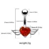 Wholesale 1 Piece Belly Rings Casual Simple Style Heart Shape Wings 316L Stainless Steel Alloy Waterproof Non Tarnish Surgical Steel Zircon Plated Gold Plated Silver Plated