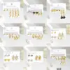 304 Stainless Steel Pentagram Heart Shape PVD Coated Artificial Crystal Real Gold Plated Gold Plated Casual Simple Style Commute Waterproof Non Tarnish Earrings