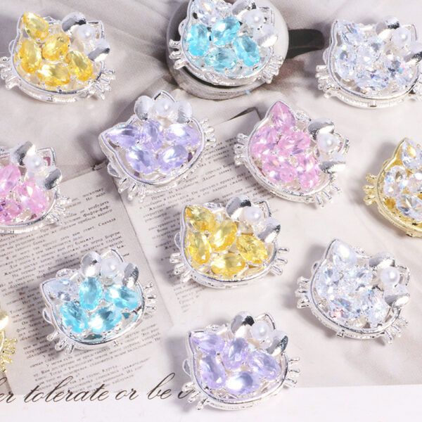 Wholesale Cat Rhinestone Straight Hole Loose Bead DIY