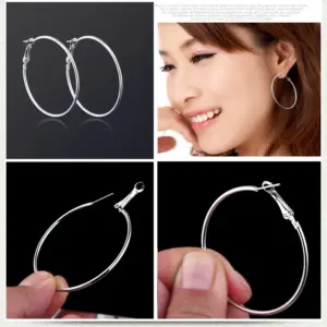 1 Pair Elegant Lady Geometric Steel Earrings