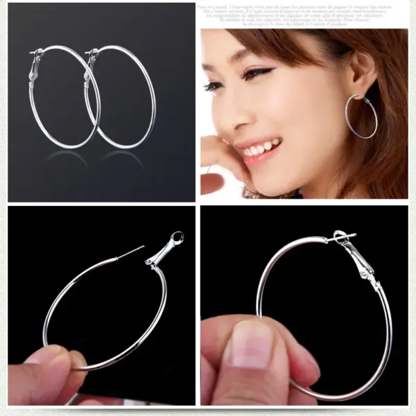 1 Pair Elegant Lady Geometric Steel Earrings