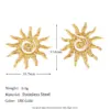 Wholesale PVD Coated Real Gold Plated Sun Spiral 304 Stainless Steel Vintage Style Classic Style Waterproof Non Tarnish Pendant Earrings