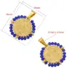 Wholesale Hip-Hop Retro Round Virgin Mary Copper Plating Inlay Carving 18K Gold Plated Zircon
