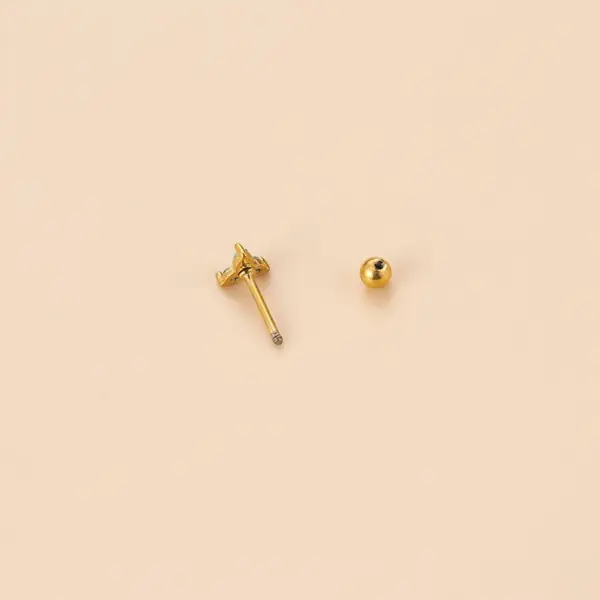 1 Piece 316L Stainless Steel Zircon Ear Cartilage Rings & Studs Geometric Waterproof Non Tarnish Surgical Steel