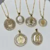 Wholesale Simple Style Commute Round Copper Zircon Pendant Necklace In Bulk