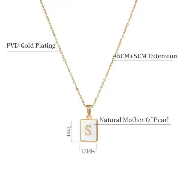 PVD Coated Real Gold Plated 18K Gold Letter 304 Stainless Steel Fashion Waterproof Non Tarnish 304 Stainless Steel Necklace