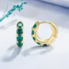 Wholesale Fashion Diamond Emerald Geometric Copper 14k Gold Earrings Female