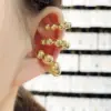 Wholesale 1 Pair Simple Style Solid Color Cool Style C Shape Copper 18K Gold Plated Gold Plated Ear Cuffs