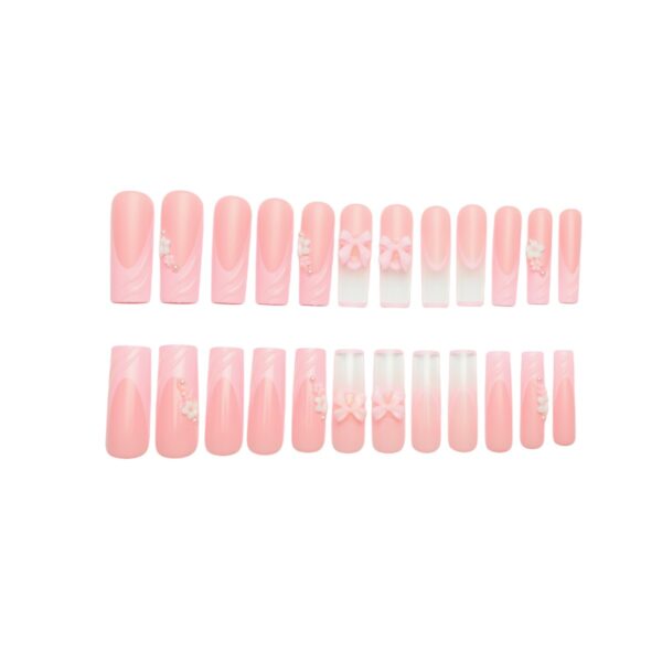 oly-3d121f0866d3f0b552fed35fcd45acbb Wholesale Cross-border hot new technology Europe and the United States to wear a sweet cool flower bow long square fake nails finished