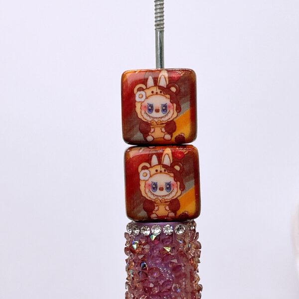 Wholesale Autumn/Winter Color Cartoon Vertical Hole Square Beaded String