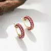 Wholesale 1 Pair Classic Style Circle Plating Inlay Copper Zircon Gold Plated Earrings