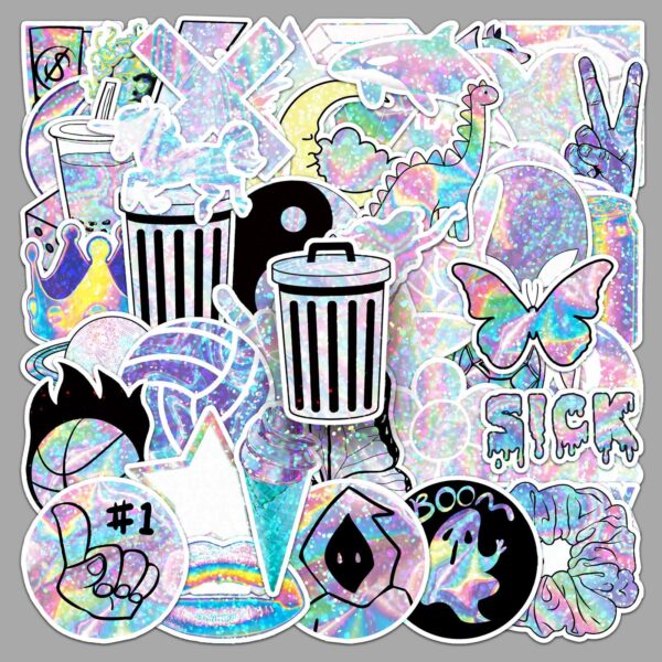 Wholesale 50 laser glitter stickers