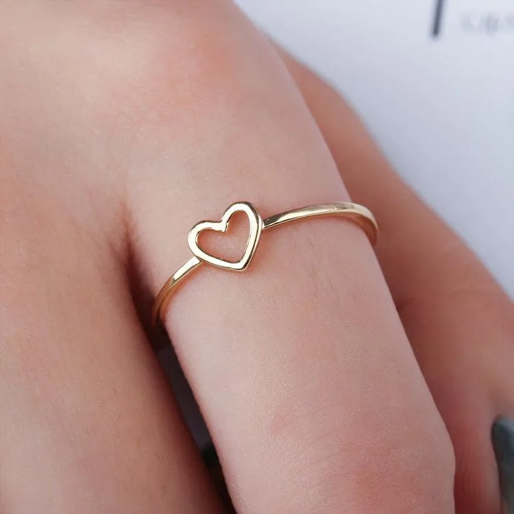 Wholesale Womens Heart-shaped Electroplated Copper Rings Nhdp157510