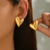 Wholesale 304 Stainless Steel Red Heart Bow Knot PVD Coated Real Gold Plated Gold Plated Casual Modern Style Simple Style Waterproof Non Tarnish Ear Studs