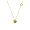 Wholesale PVD Coated Real Gold Plated 18K Gold Heart 304 Stainless Steel Waterproof Non Tarnish 304 Stainless Steel Necklace