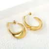 Ion Plating (IP) 18K Gold Plated C Shape 304 Stainless Steel Vintage Style Simple Style Waterproof Non Tarnish Ear Studs