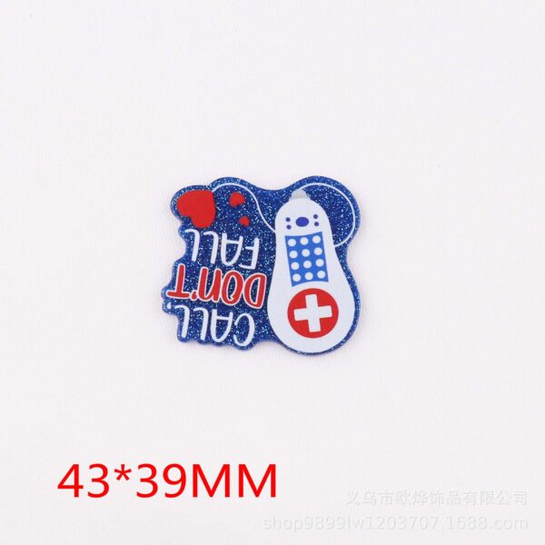 Wholesale New loose pink cartoon clothes medical letter personalized bag jewelry acrylic pin cute DIY patch