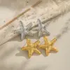 Wholesale PVD Coated Real Gold Plated 18K Gold Geometric Starfish 304 Stainless Steel Elegant Lady Waterproof Non Tarnish Ear Studs