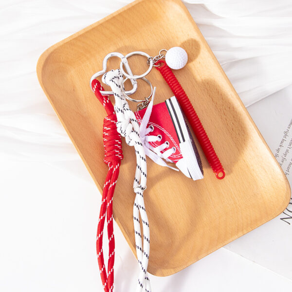 Wholesale Mini Multicolor Canvas Shoe Golf Keychain