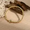 Wholesale Jewelry Casual Simple Style Letter Copper Zircon 18K Gold Plated Handmade Polishing Inlay Beaded Chain Bracelets