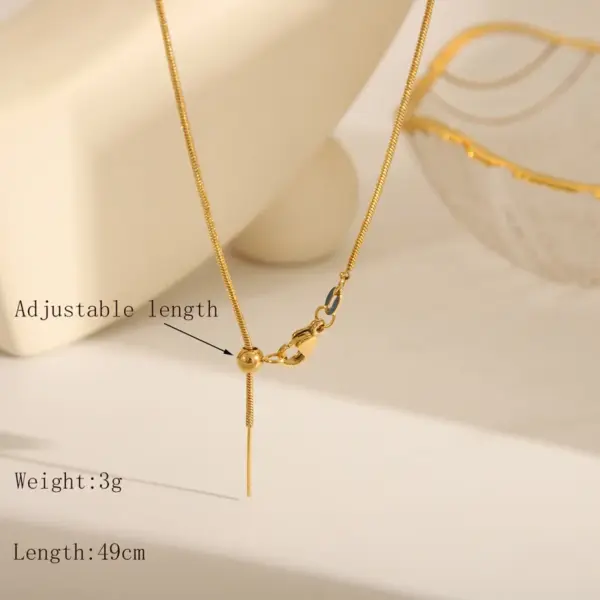 Wholesale Jewelry Basic Commute Solid Color 304 Stainless Steel 18K Gold Plated Necklace