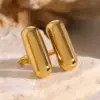 Wholesale Jewelry Vacation Simple Style IG Style Solid Color 316 Stainless Steel 18K Gold Plated PVD Coated Plating Open Rings