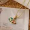 Wholesale Simple Style Streetwear Bus Airplane Copper 18k Gold Plated Pendant Necklace In Bulk