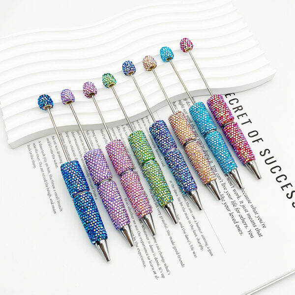 Wholesale DIY Electroplated Colorful Full Diamond Beaded Pen Colorful Diamond Beaded Ballpoint Pen High Color Value Diamond Beaded Pen in stock