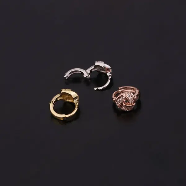 Ear Cartilage Rings & Studs Geometric Copper Zircon