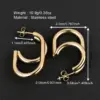 PVD Coated 18K Gold Plated Geometric 201 Stainless Steel Simple Style Ear Studs