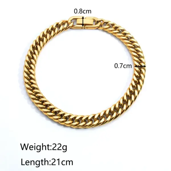 304 Stainless Steel Solid Color Electroplated 18K Real Gold Plated Simple Style Waterproof Non Tarnish Plating Bracelets